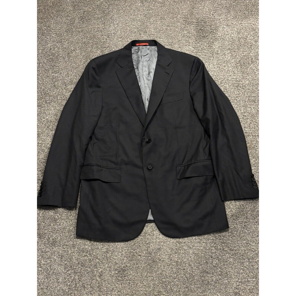Isaia Blazer Mens 54 Black Made in Italy Wool‎ Jacket Nuova Base S Cupro